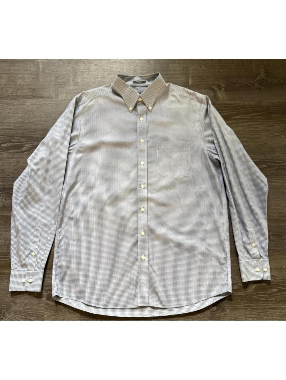 Eddie Bauer Wrinkle Free Relaxed Fit Men’s Plaid Button Down Large 100% Cotton